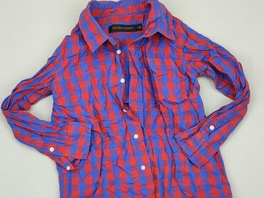 koszula oversize z krótkim rękawem: Koszula 9 lat, stan - Dobry, wzór - Kratka, kolor - Czerwony