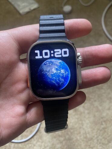 apple watch 2 цена бишкек: Умные часы Apple Watch Ultra в титановом корпусе с черным ремешком. На