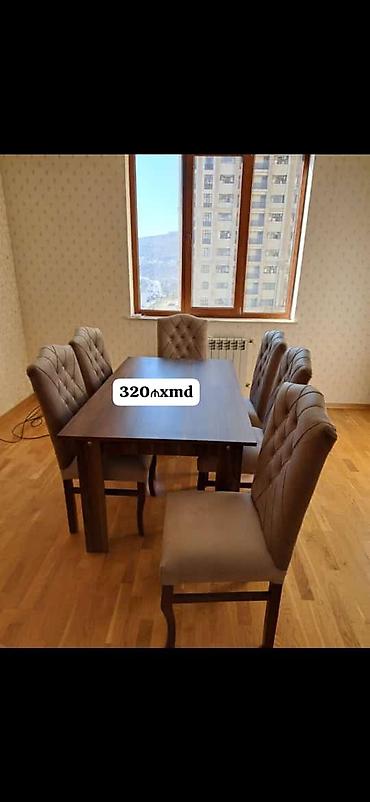 ev stulları: Yemək masası dəsti - Dəst: 1 ədəd düzbucaqlı masa + 6 ədəd stul - — 1
