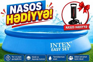 İdman və istirahət: Elektron Nasos Hediyye. Intex 3.05 × 0.76 m şişmə hovuz 🌊 Yay — 1