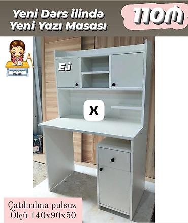 Yeni dərs ili üçün nəzərdə tutulmuş yazı masası. Ağ rəngli lalafo.az -da Yeni dərs ili üçün nəzərdə tutulmuş yazı masası. Ağ rəngli