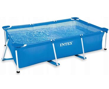 Бассейны: Каркасный прямоугольный бассейн Intex. Прочная конструкция с