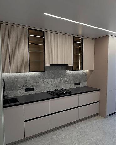 Кухонные гарнитуры: Кухонный гарнитур, цвет - Серый, МДФ — 67