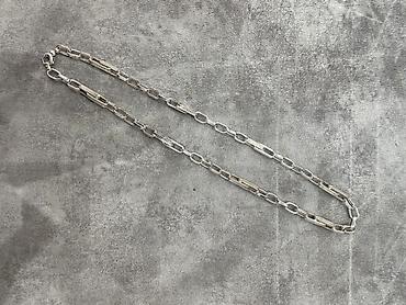 Gümüş rəngli zəncir boyunbağı - Material: metal ərinti, parlaq gümüş