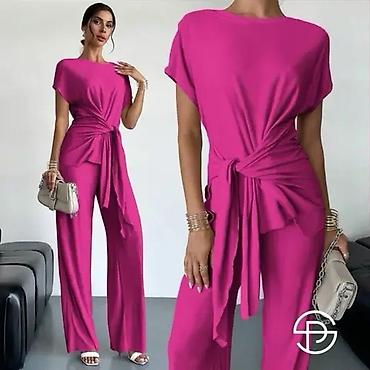 karol basic: Elegantni ženski komplet – top + pantalone sa visokim strukom - Kroj — 6