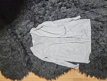 yorker: Boz rəngli, nazik trikotaj kardiqan- XS ölçü - Model: düyməsiz, açıq — 3