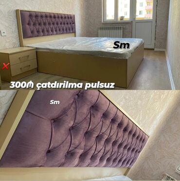 2 спальная кровать: *Taxt sifarişi hazırlanır* Ölçü eni 1m/60sm Uzunu 2 metr Reng seçimi