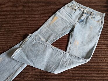 štofane pantalone: Jeans, High rise, Flare