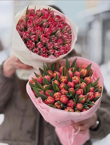 Букеты из живых цветов: Оптом и розницыбукеты тюльпанов - Состав: свежесрезанные тюльпаны — 4
