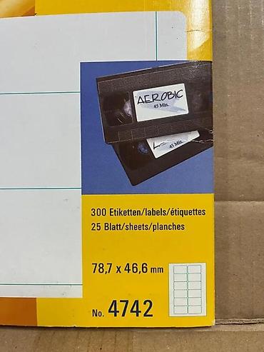 Kasete, CD i DVD: Avery Zweckform Video Labels – Stick & Lift, No. 4742 - — 2