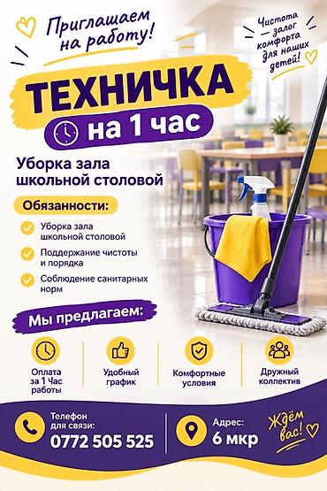 подработка техничка: Требуется Уборщик, Оплата: Почасовая — 1