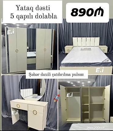sef asbaz: Yataq dəsti – 5 qapılı dolabla Komplekt: - 5 qapılı geniş şkaf — 1