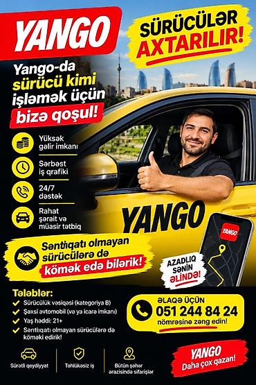 evdən operator isi: Taksi sürücüsü tələb olunur, Şəxsi nəqliyyat vasitəsi ilə, Təcrübəsiz — 1