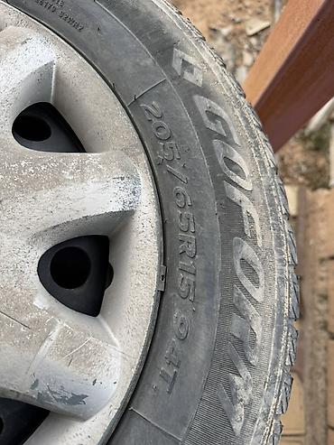 Унаа: Дөңгөлөктөр монтажда 205 / 65 / R 15, Кыш, Колдонулган, Комплект, Жеңил унаалар, Темир, тешиктери - 4 — 3