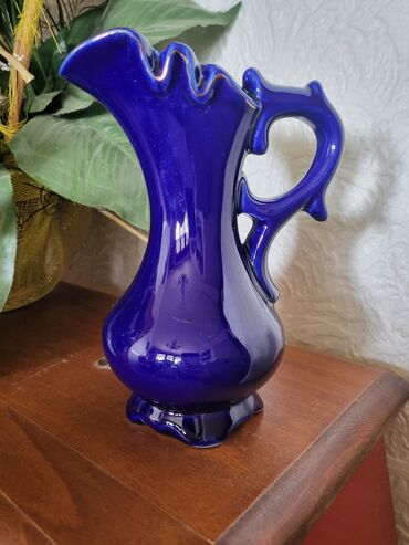 Ostalo posuđe: Bokal porcelan,kobalt,pozlata iz 70ih. Bokal ukrasni nigde — 3