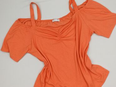 luźna bluzki na jedno ramię: Bluzka damska, Papaya, 2XL