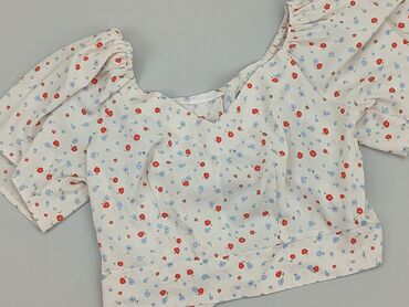 białe t shirty damskie z dekoltem v: Top Terranova, XS (EU 34), condition - Perfect