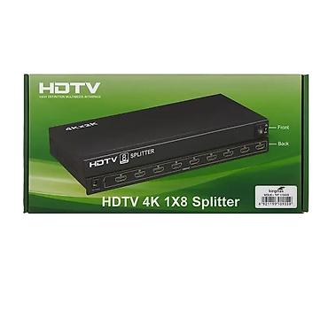 bar vitrini: HDTV 4K 1x8 HDMI Splitter - 1 giriş, 8 çıxış: Tək HDMI mənbədən eyni — 1