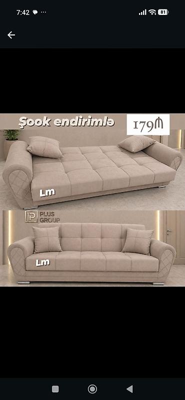 Şok endirimlə! 179₼ Bej rəngli transformasiya olunan divan - Gündüz