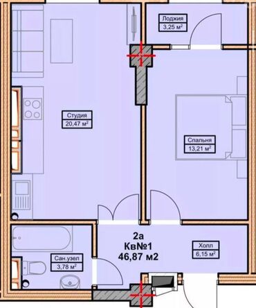 Магазины: 1 комната, 47 м², 8 этаж, ПСО (под самоотделку)