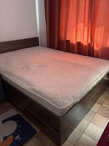 Двуспальные кровати: Двуспальная кровать, Б/у, С матрасом, длина - 200 см — 3
