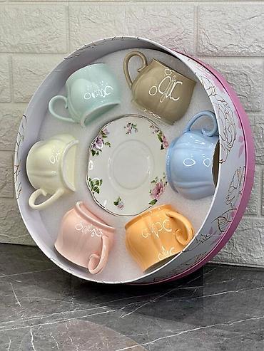 çay servis: Çay dəsti, rəng - Narıncı, Keramika, 6 nəfərlik — 2