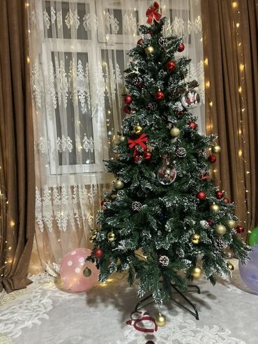 Yeni il ağacları: Yeni il şam ağacı – tam bəzədilmiş set 180 sm hediyye alınıb qaytarma — 9