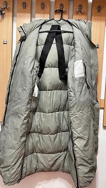 stussy micro ripstop down parka: Удлиненный пуховик MNG с капюшоном светло-оливкого цвета — 5