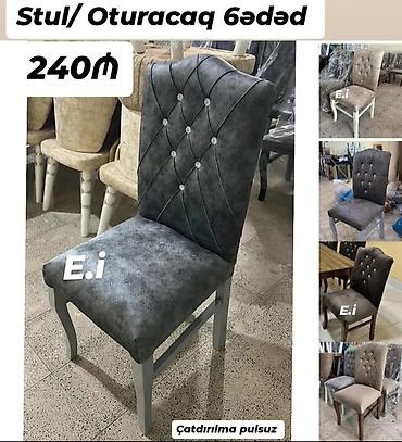 demir stol: Qonaq otağı üçün, Yeni, rəng - Boz Stul — 1