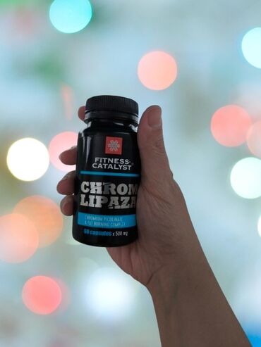svilene spavacice i ogrtaci: Crna bočica suplemenata "Chrom Lipaza" od brenda Fitness Catalyst