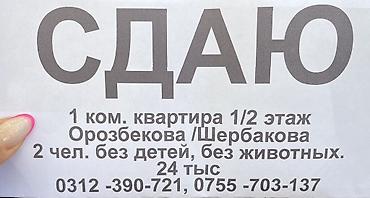 ошский переулок: 1 комната, ул. Орозбекова / Жибек Жолу Парам без детей — 1