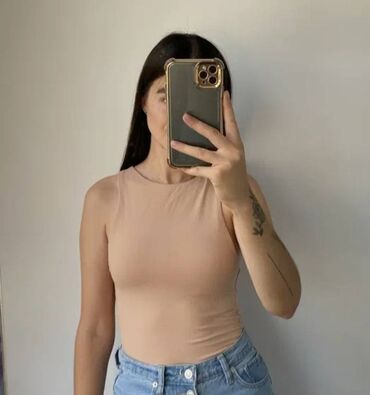 bodi košulja: Pull and Bear, S (EU 36), Lycra, color - Beige