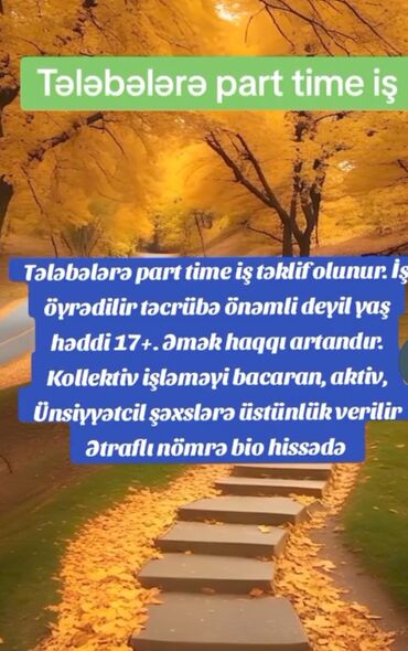 Tikinti ixtisasları: Çağrı mərkəzi operatoru. Təcrübəsiz