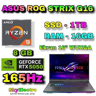 asus rog g16: Yeni ASUS ROG, 16 ", AMD Ryzen 9, 1 TB, Pulsuz çatdırılma, Ödənişli çatdırılma, Rayonlara çatdırılma — 1