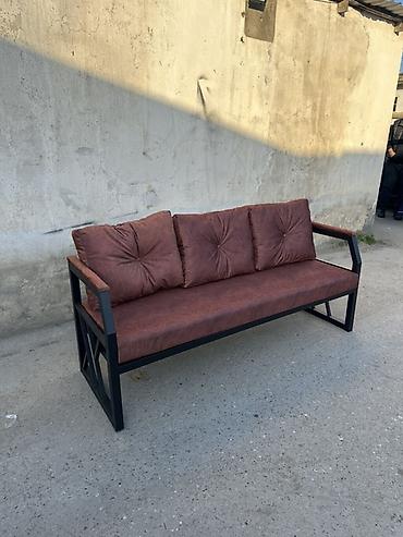 divan kafe: Metal karkaslı 3 nəfərlik divan - Müasir, loft tərzində dizayn: mat — 4