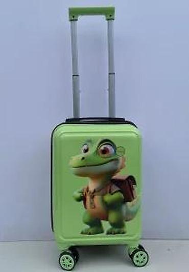 Rančevi, torbe i koferi: Dečji kofer na točkiće – zeleni, sa motivom simpatičnog dinosaurusa - — 14