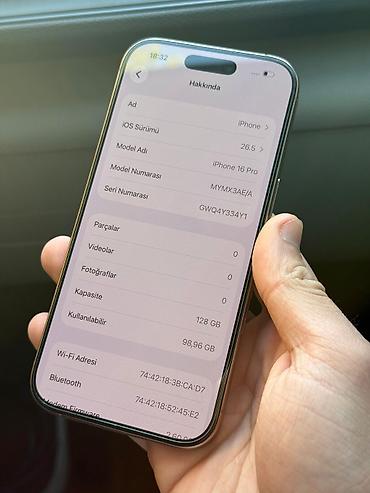 internet data: IPhone 16 Pro, 128 GB, Desert Titanium, Simsiz şarj — 8