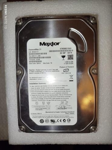 islenmis kamera: Daxili Sərt disk (HDD) < 120 GB, İşlənmiş