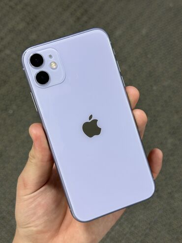 Apple iPhone: IPhone 11, Б/у, 128 ГБ, Deep Purple, Защитное стекло, Чехол, Кабель, 100 %