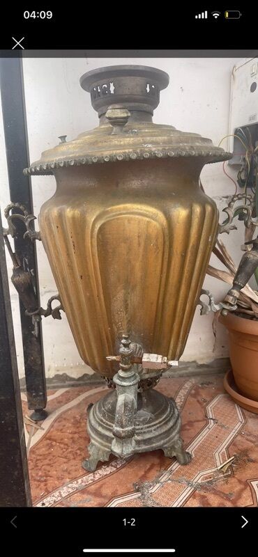 ваза напольная керамическая высокая: Böyük ölçülü klassik metal samovar - Material: bürünc/güclü metal
