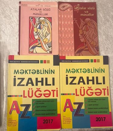 lugetler: İzahlı lüğət(2azn),Atalar sözləri kitabı(1azn).Metroya çatdırılma var