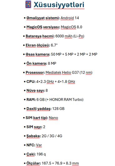 Honor: Honor 7X, 128 GB, rəng - Mavi, Barmaq izi, Face ID — 10