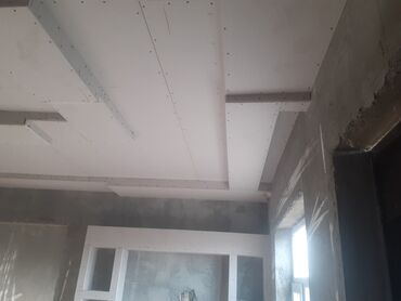 Tavan işləri: Gips karton asma tavan işi - Otaqlar üçün modern iki səviyyəli asma — 24