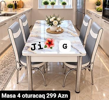 Mətbəx üçün modern masa və 4 ədəd oturacaq dəsti. - Masa üstü mərmər lalafo.az -da Mətbəx üçün modern masa və 4 ədəd oturacaq dəsti. - Masa üstü mərmər