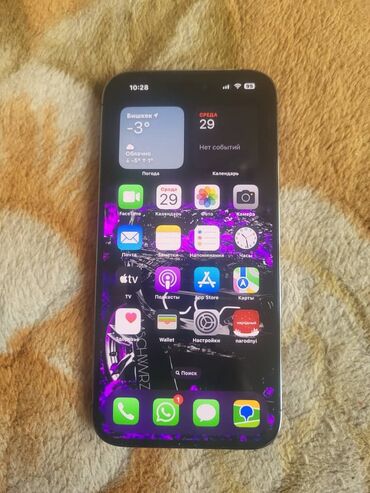 телефоны айфон в бишкеке: IPhone 14 Pro Max, Б/у, 256 ГБ, Deep Purple, Чехол, 85 %