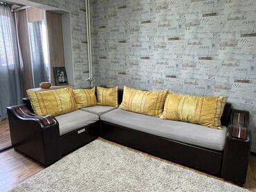 диван кожзам: Угловой диван, цвет - Бежевый