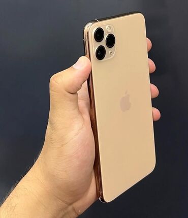 Apple iPhone: IPhone 11 Pro Max, Б/у, 64 ГБ, Matte Gold, Зарядное устройство, Защитное стекло, Чехол, 77 %