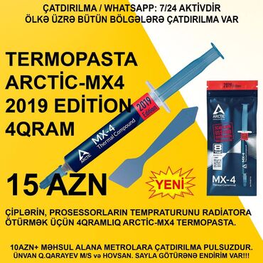 Prosessorlar: ⭐Termopasta Arctic MX-4 4qram – 15 AZN