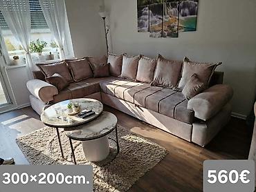 Ugaone garniture: Ugaona garnitura 300×220 cm - Prostrana L‑forma sa dubokim sedištima — 14