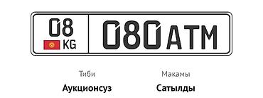 Индивидуальный государственный номерной знак формата KG для